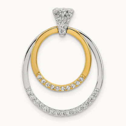 Double Circle Dangle Pendant, 0.25 ct tw Lab-Grown Diamond