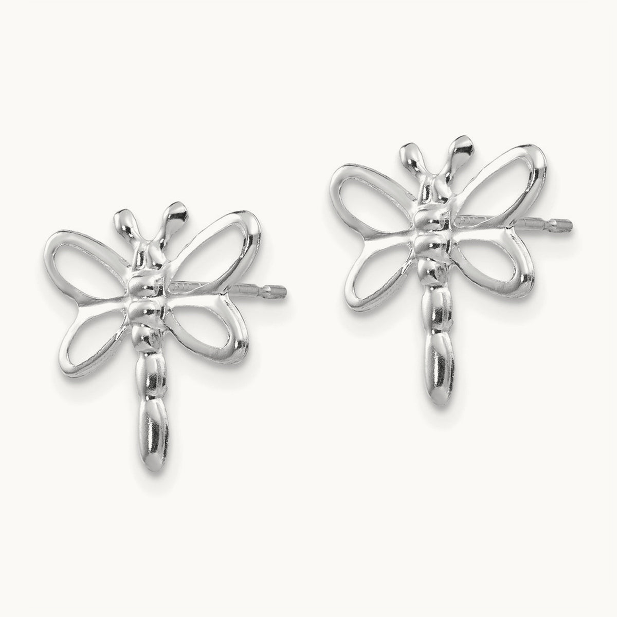 Madi K Polished Dragonfly Earrings, 14K White Gold