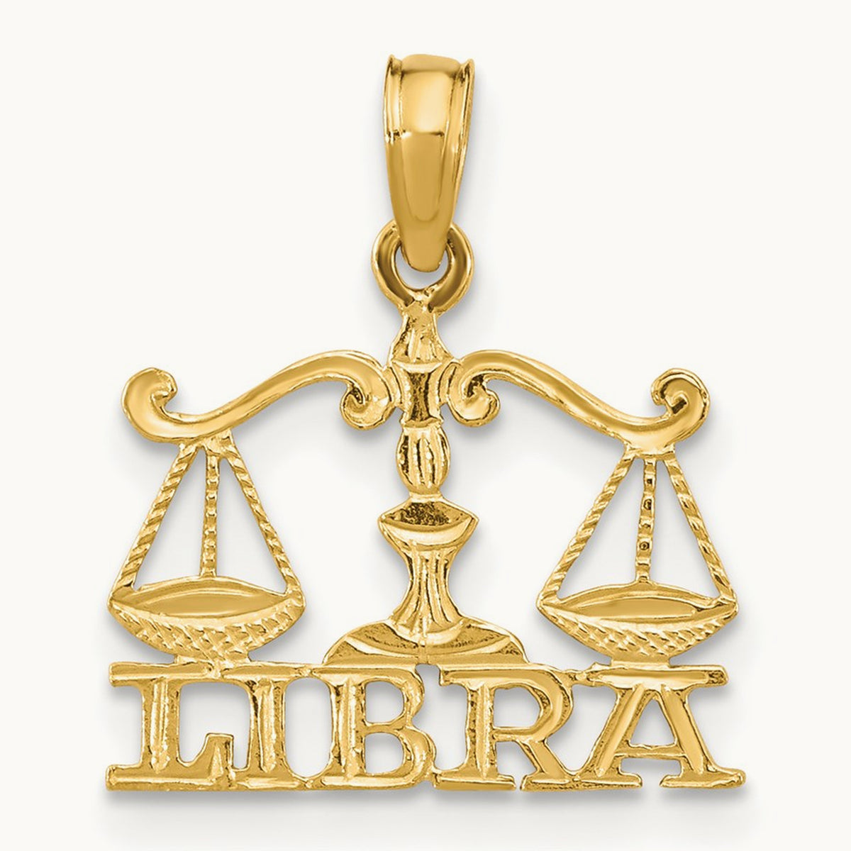 LIBRA Zodiac Charm — 14K Yellow Gold