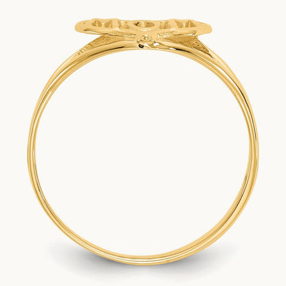 Polished Mom Heart Ring, 14K