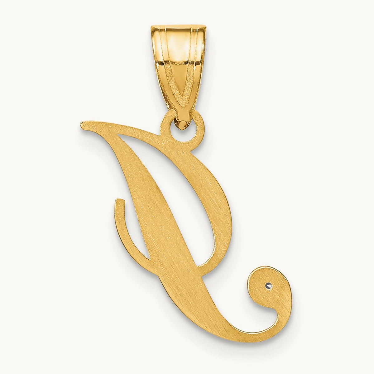 Script Initial Pendant with Diamond — I