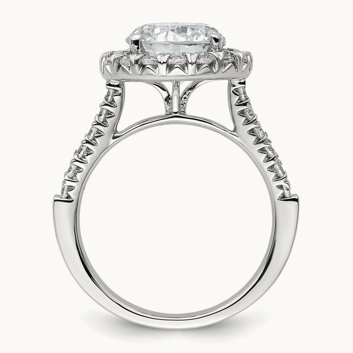 Semi-Mount Engagement Ring, 0.25-0.50 ct tw Lab-Grown Diamond — 5/8 ct (holds 3 ct center) · VS/SI (Great), 14K White Gold, 7