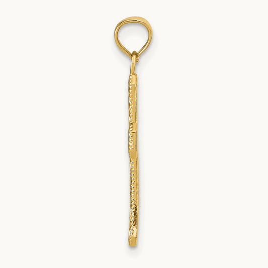 Fancy Cross Pendant — 14K Yellow Gold