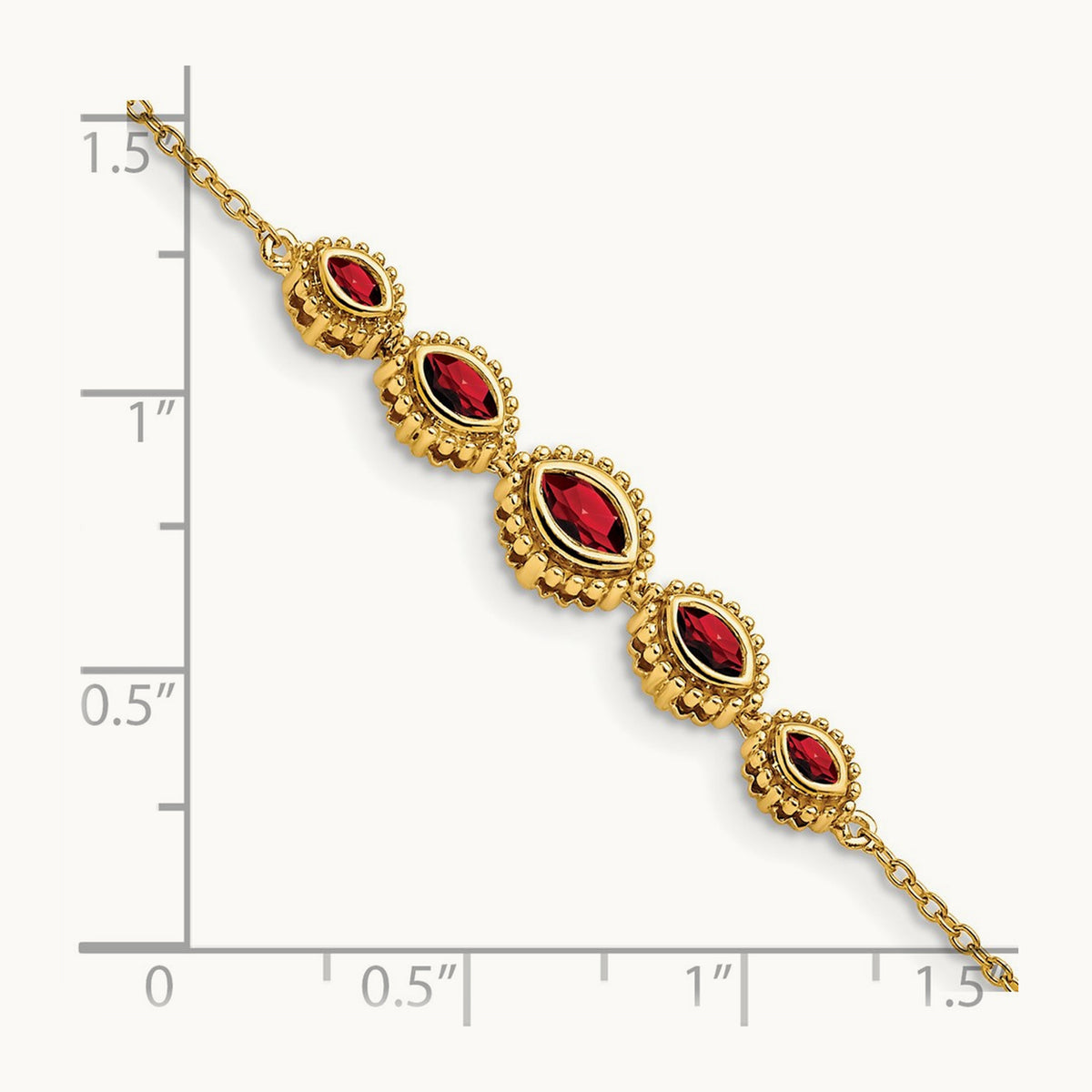 Marquise Garnet Bracelet — 14K Yellow Gold