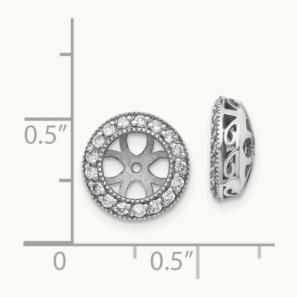 VS Diamond Earring Jacket, 14K White Gold