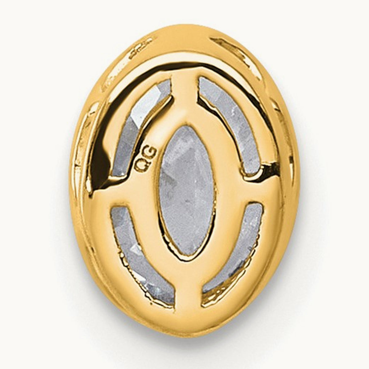 Oval Bezel Set Chain Slide Pendant, 0.25-3.00 ct tw Lab-Grown Diamond — 1/2 ct, VS (Best), 14K Yellow Gold