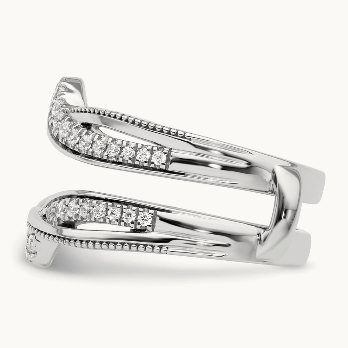 Miligrain Diamond Guard, 14K White Gold