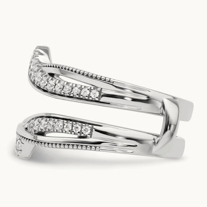 Miligrain Diamond Guard, 14K White Gold
