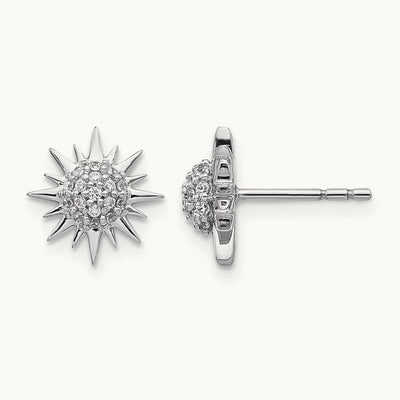 Diamond Fancy Sun/Star Earrings, 14K White Gold