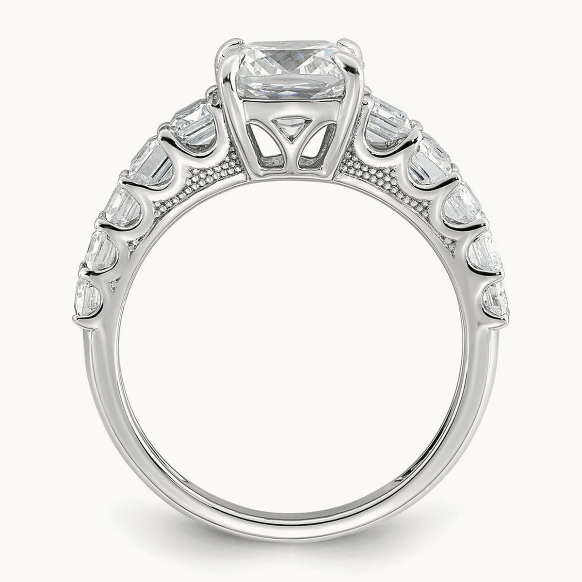 Cushion Engagement Ring, 3.25 ct tw Lab-Grown Diamond — 14K White Gold