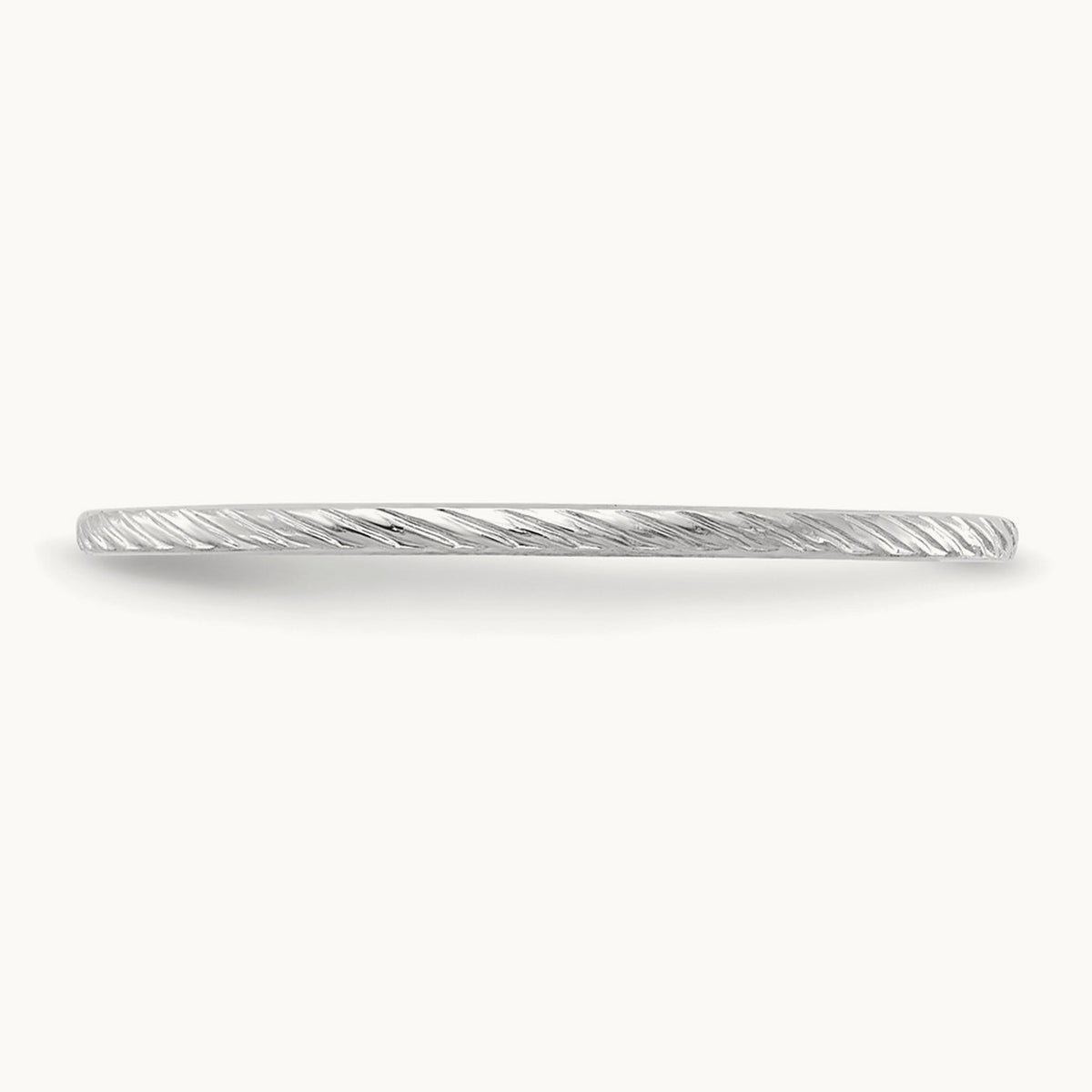 Twisted Wire Pattern Stackable Band — 14K White Gold