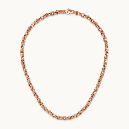 Polished Fancy Link Necklace, 14K Rose Gold