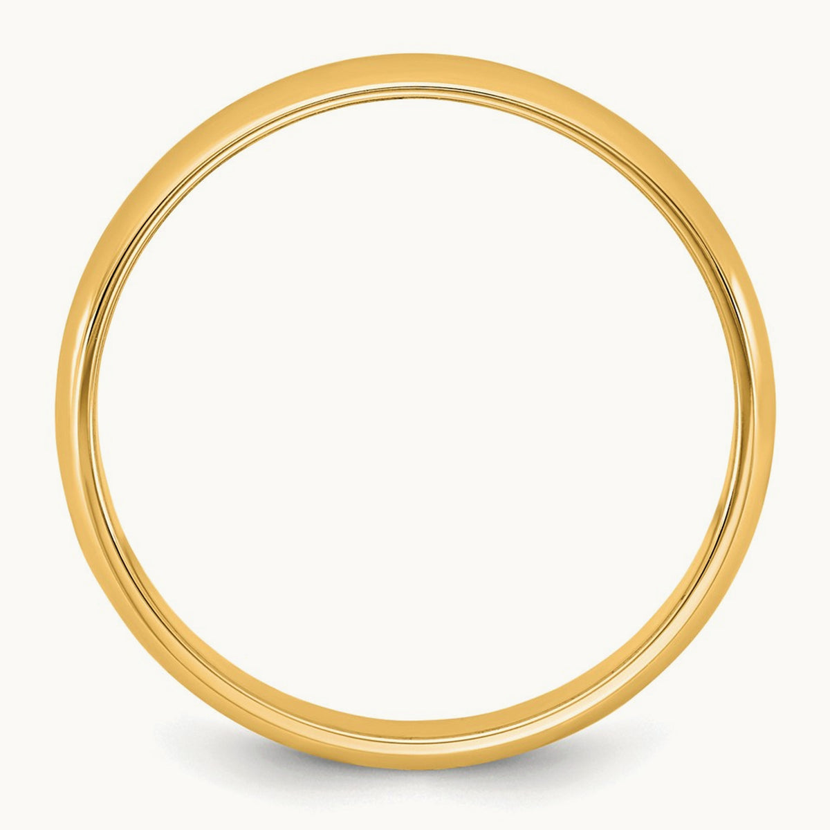 Lightweight Half Round Band, 3.5mm, 10K Yellow Gold
