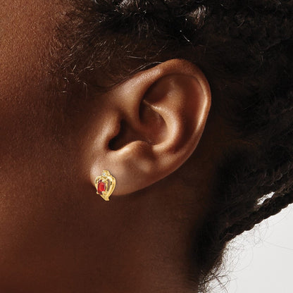 Garnet and Diamond Heart Earrings — photo set
