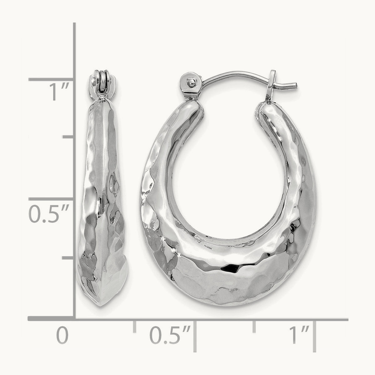 Polished Hammered Hoop Earrings — photo set