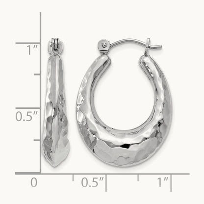 Polished Hammered Hoop Earrings — photo set