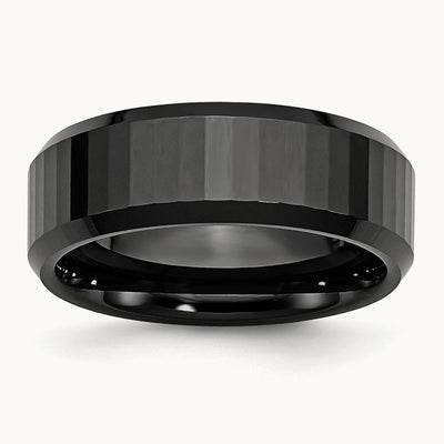 Faceted Beveled Edge Polished Band — photo set