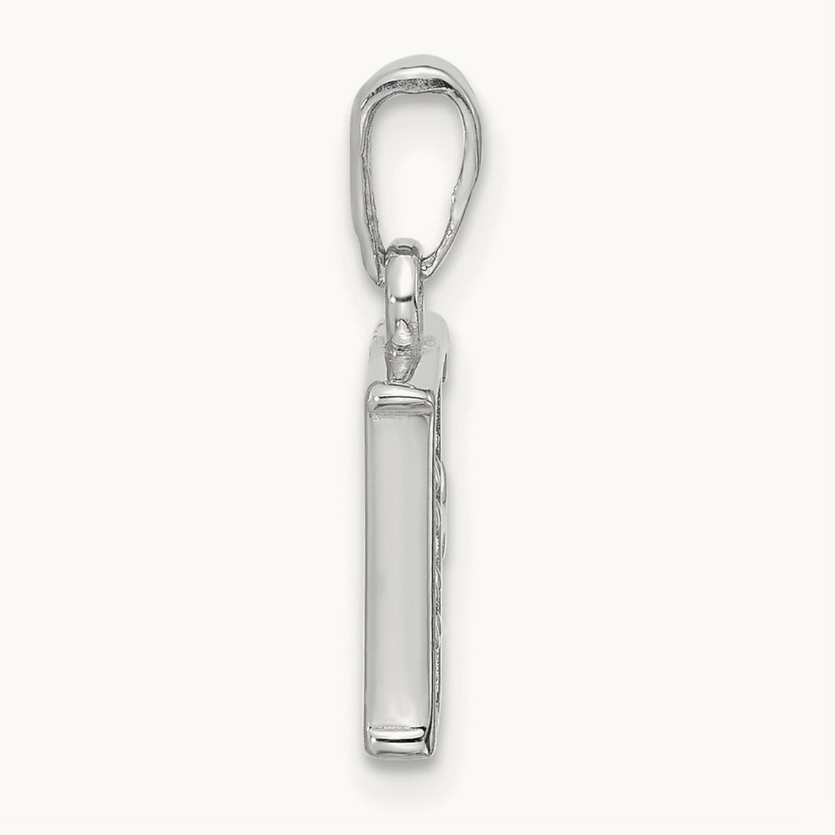 Diamond Letter F Initial Pendant, 14K White Gold