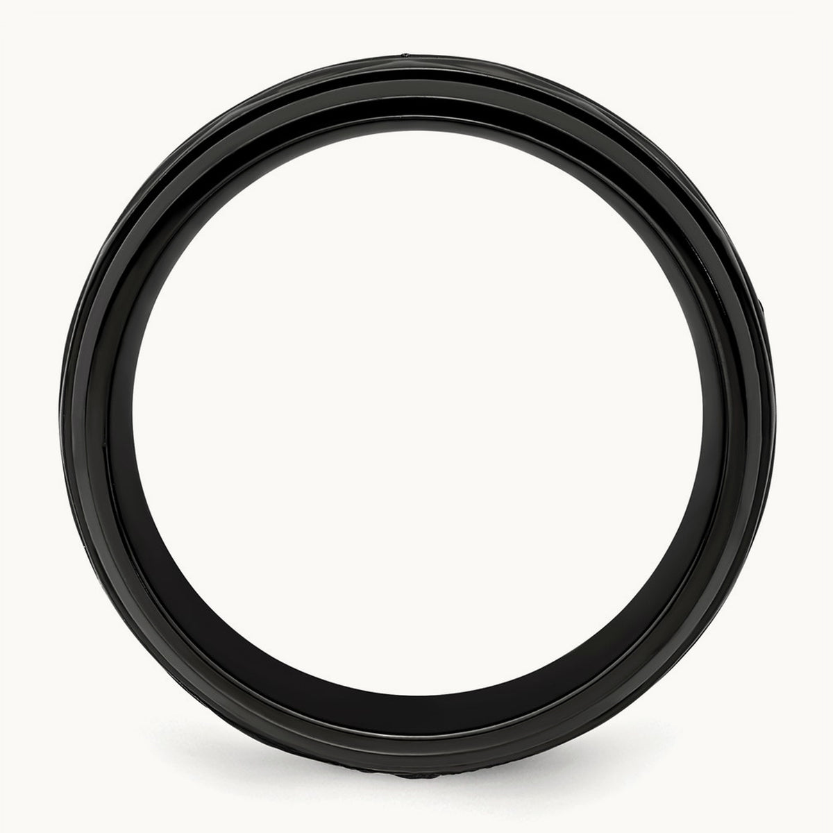 Black Zirconium Polished and D/C Band, 8mm