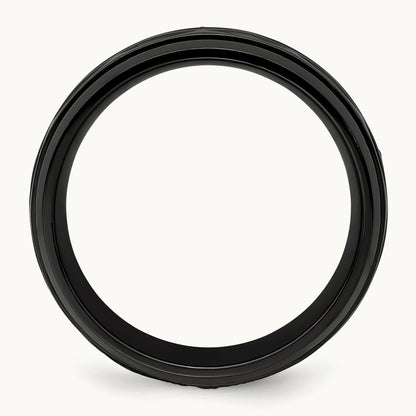 Black Zirconium Polished and D/C Band, 8mm