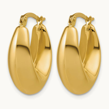 Polished Hoop Earrings, 14K — Leslie's