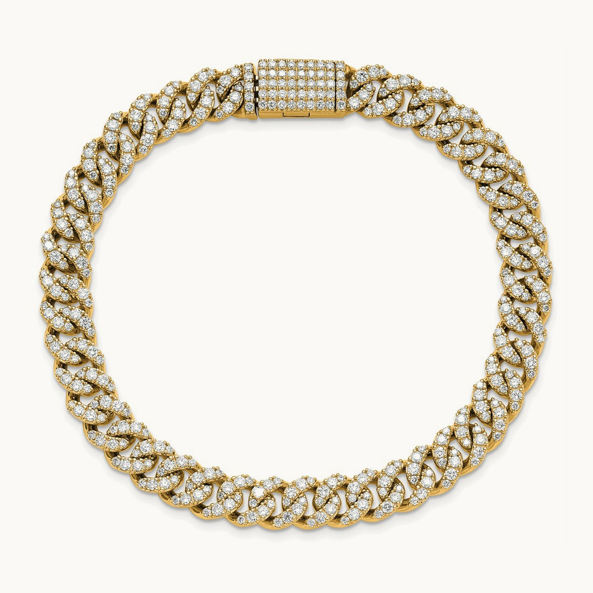4mm Pavé Cuban Link Bracelet, 5.00 ct tw Lab-Grown Diamond