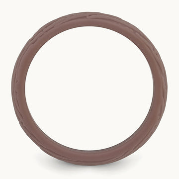 Silicone Light Brown 5.70mm Wood Grain Pattern Band