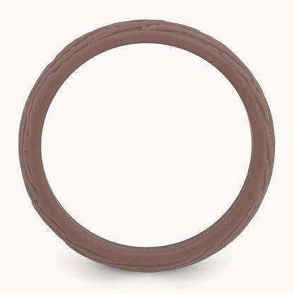 Silicone Light Brown 5.70mm Wood Grain Pattern Band