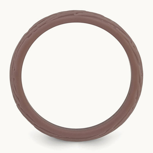 Silicone Light Brown 5.70mm Wood Grain Pattern Band