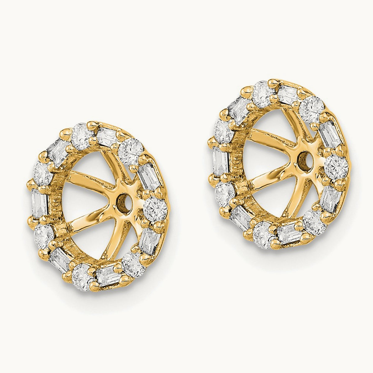 Diamond Earring Jackets — 14K Yellow Gold, 10.5mm