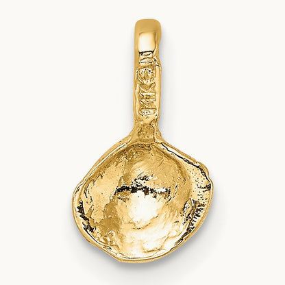 Mini Clam Shell Charm — 14K Yellow Gold