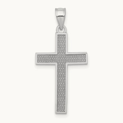 Cross Pendant, 14K White Gold