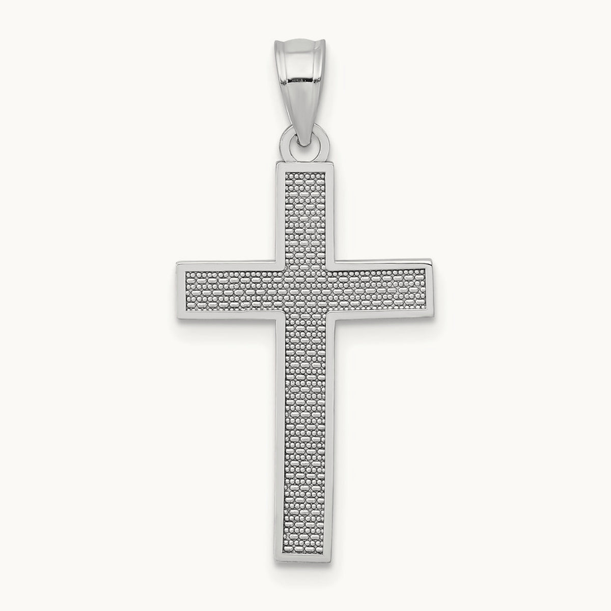 Cross Pendant, 14K White Gold