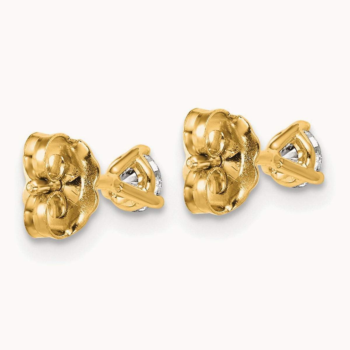 Round Stud Earrings, 0.10-6.00 ct tw Lab-Grown Diamond — 1/3 ct, 14K Yellow Gold