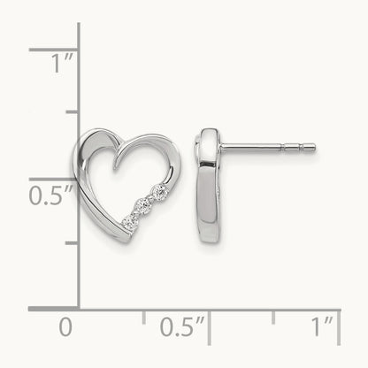 Diamond Heart Post Earrings — photo set