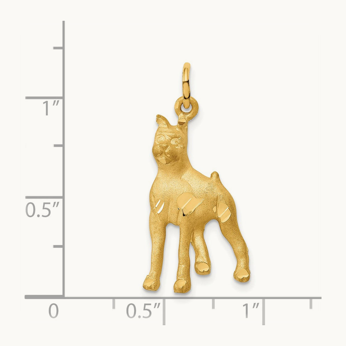 Solid Polished Boxer Charm, 14K Yellow Gold