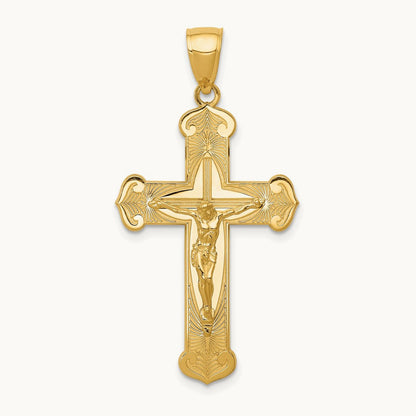 Polished Crucifix Pendant, 14K