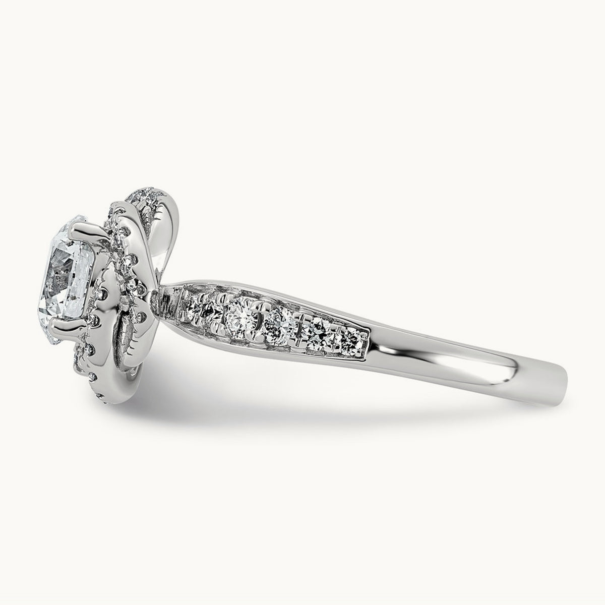 Round Center Swirl Halo Ring, 1 3/8-3 1/3 ct Lab-Grown Diamond