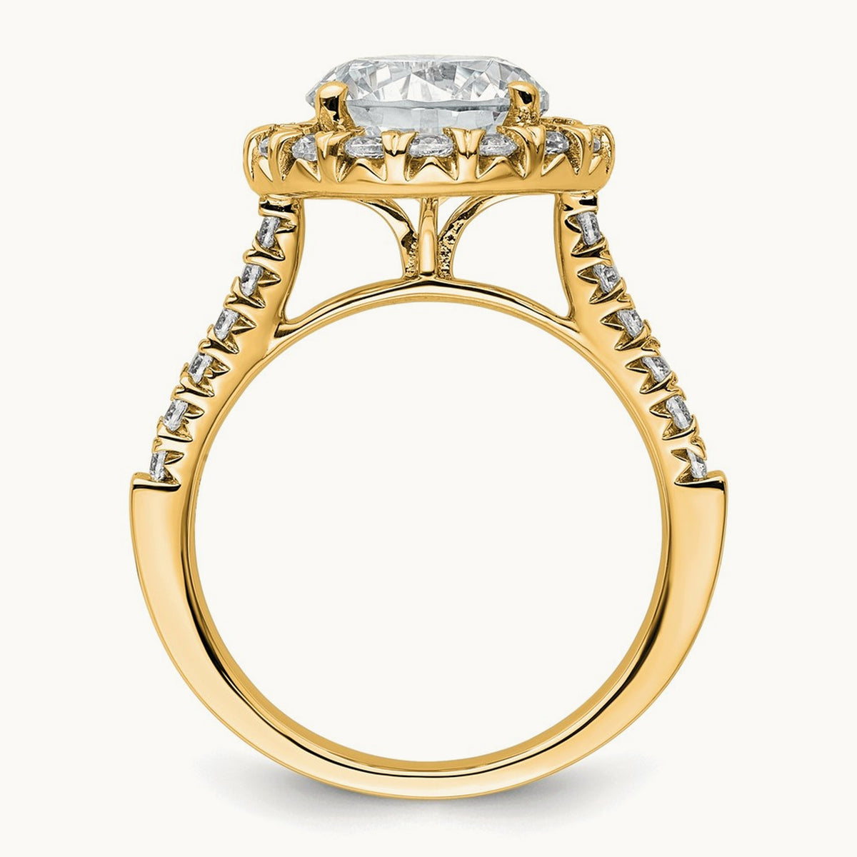 Semi-Mount Engagement Ring, 0.25-0.50 ct tw Lab-Grown Diamond — 5/8 ct (holds 3 ct center) · VS/SI (Great), 14K Yellow Gold, 7