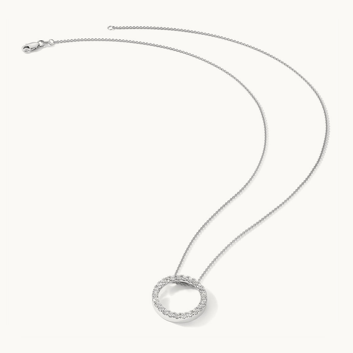 Diamond Circle 18 inch Necklace — 14K White Gold, 1 ct