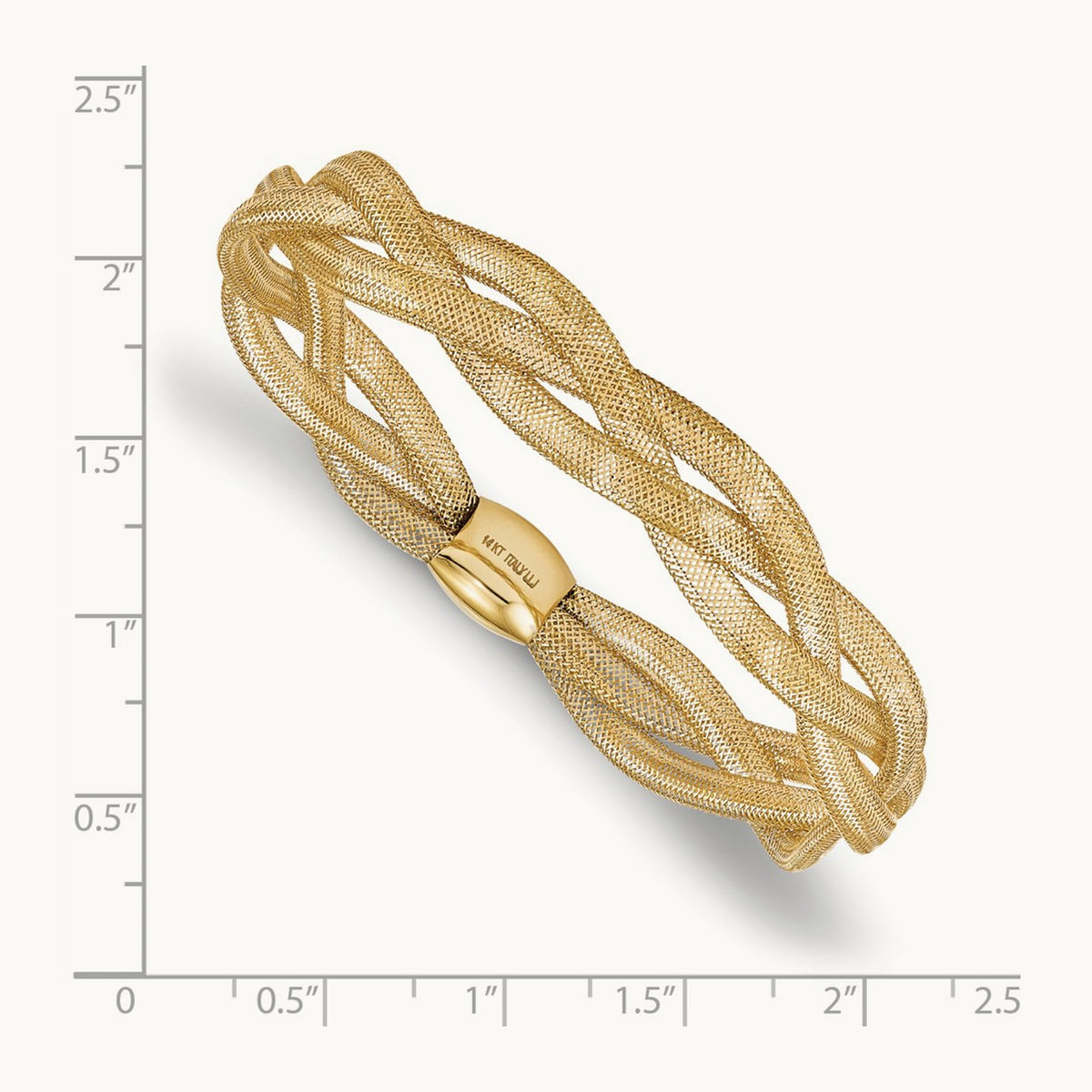Fancy Stretch Bangle Bracelet, 14K — Leslie's