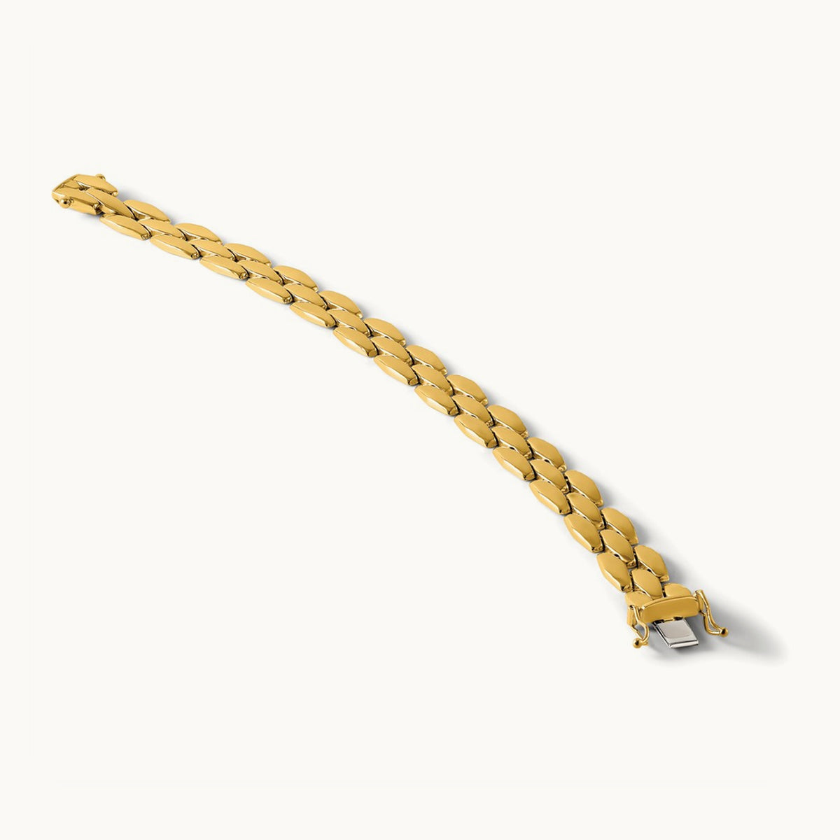 Polished Fancy Link Bracelet, 14K