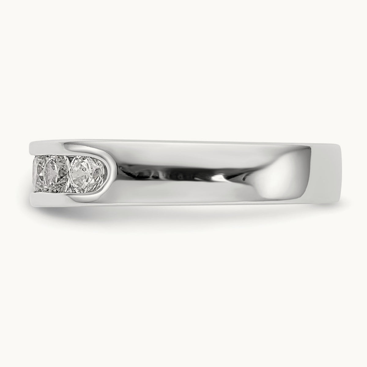 9- Stone Channel Band Mounting, 3mm, 14K White Gold