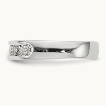 9- Stone Channel Band Mounting, 3mm, 14K White Gold