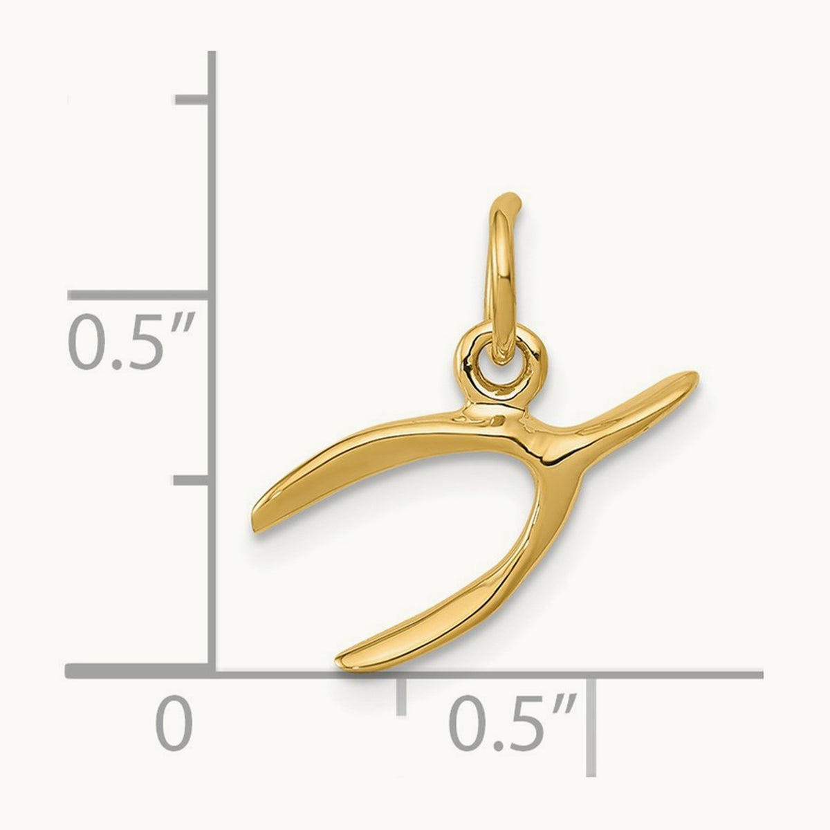 Wishbone Charm, 14K