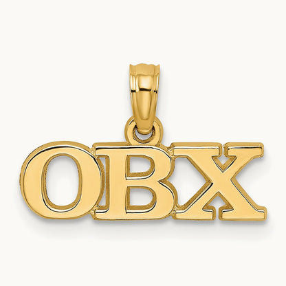 Polished OBX Charm, 14K