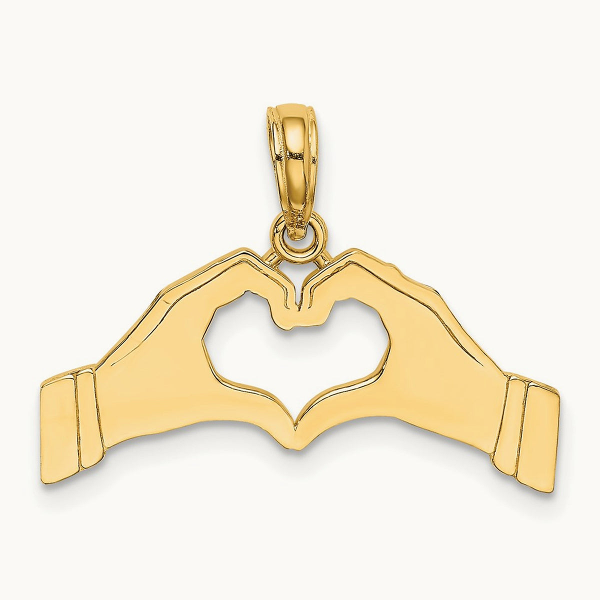Hands Forming a Heart Charm, 14K