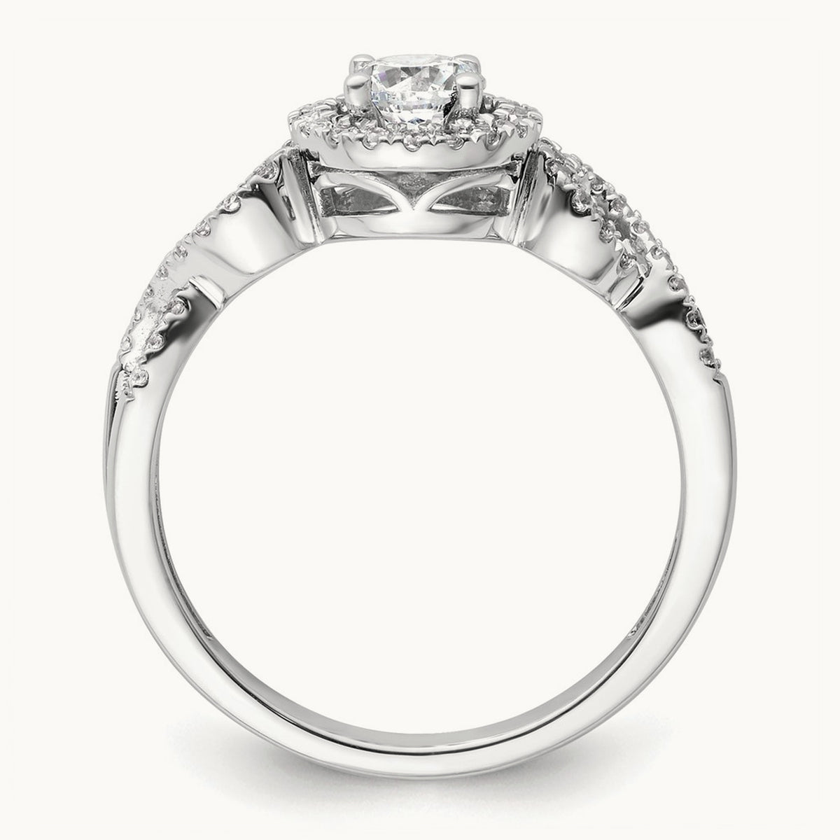 Round Halo Engagement Ring, 0.50 ct tw Lab-Grown Diamond