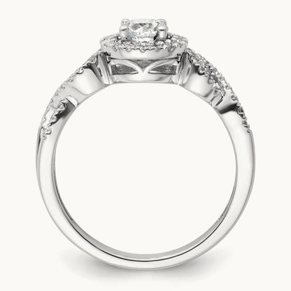 Round Halo Engagement Ring, 0.50 ct tw Lab-Grown Diamond