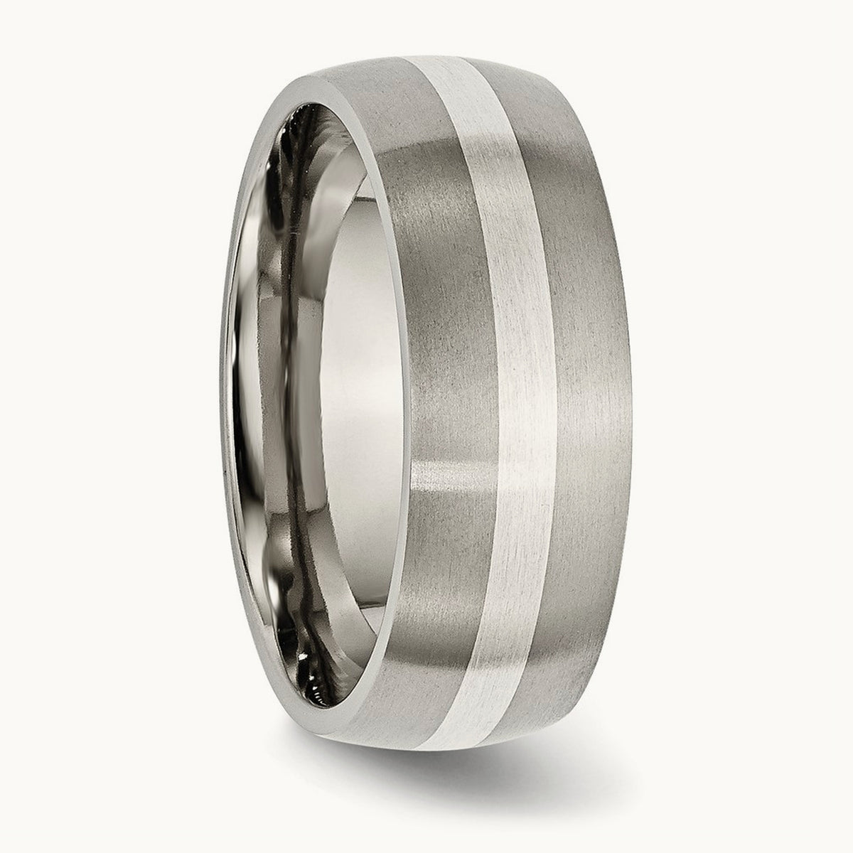Brushed with Sterling Silver Inlay Band — photo set